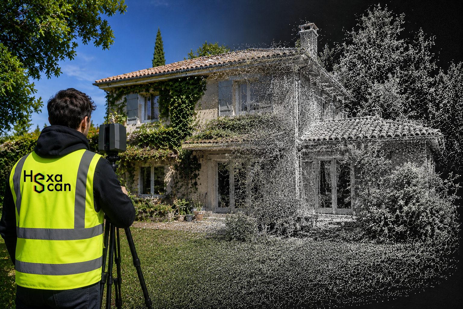 HexaScan en intervention — relevé LiDAR maison particulière